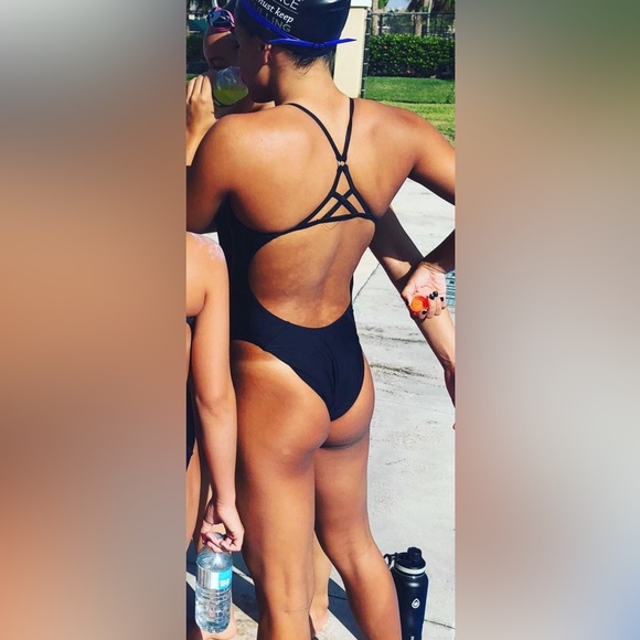 NEW YORK BLACK Synchro Swimsuit one piece M - Picture 3 of 13